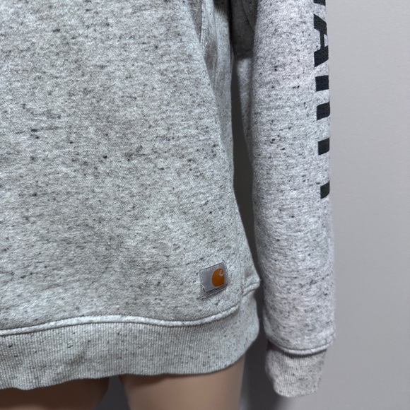 Carhartt Relaxed Fit Women’s Crewneck Sweatshirt Gray Logo Small - Picture 4 of 8